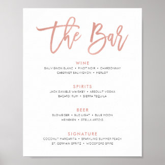 Modern Fairytale Wedding The Bar Menu Sign Drinks