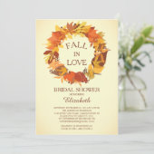 Modern Fall Autumn Wreath Bridal Shower Invitation (Standing Front)