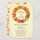 Modern Fall Autumn Wreath Bridal Shower Invitation (Front/Back)