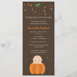 Modern Fall Baby Shower Inviation - Boy Invitation