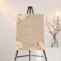Modern Fall Baby Shower Welcome Sign, Pumpkin Fall Foam Board