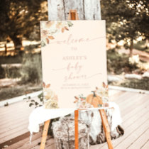 Modern Fall Baby Shower Welcome Sign, Pumpkin Fall Foam Board