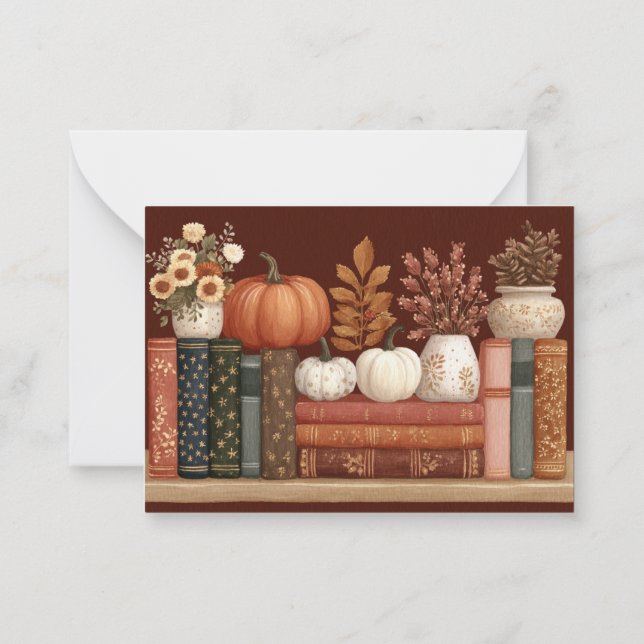 Modern Fall Botanical  Note Card (Back)