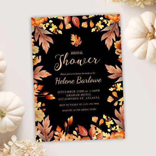 Modern Fall Bride To Be Rustic Bridal Shower Invitation