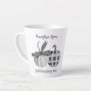 Modern Fall Buffalo Plaid Pumpkin Latte Mug