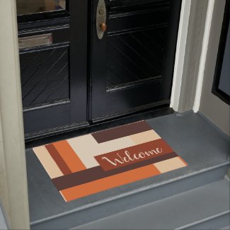Modern Fall Color Block Doormat