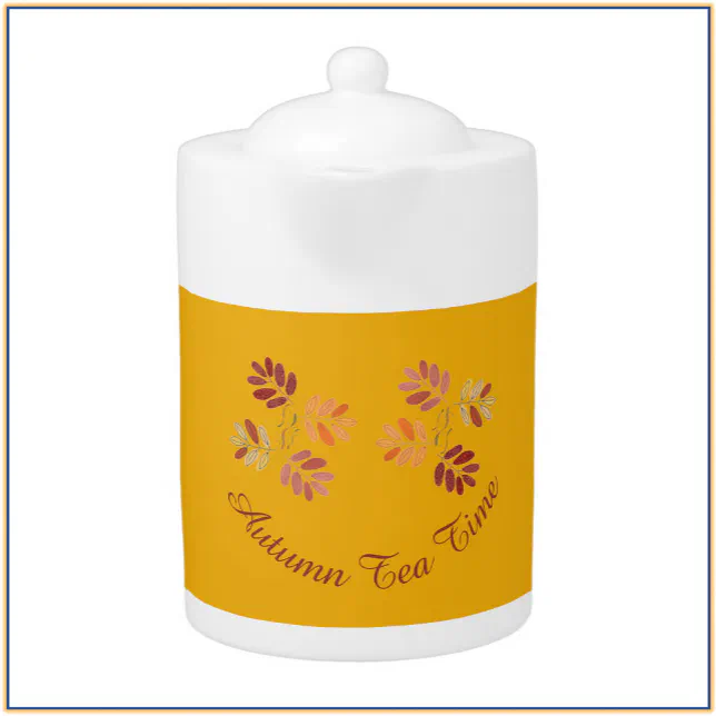 Modern Fall Colors Autumn Leaves Foliage Teapot | Zazzle