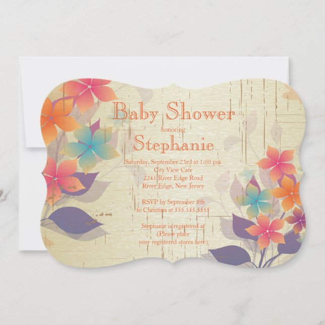 Modern Fall Floral Baby Shower Invitation (Front)