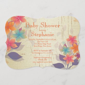 Modern Fall Floral Baby Shower Invitation by alleventsinvitations at Zazzle