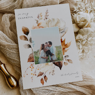 Modern Fall Floral Thanksgiving Holiday Card