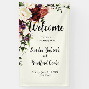 Modern Fall Floral Wedding Welcome sign