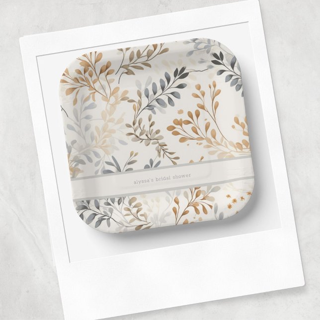 Modern Fall Foliage Paper Plates (Creator Uploaded)