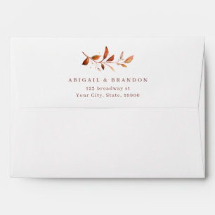 Modern Fall Greenery Rustic Wedding Envelope