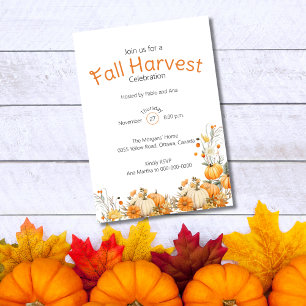Modern Fall Harvest Thanksgiving Celebration Invitation