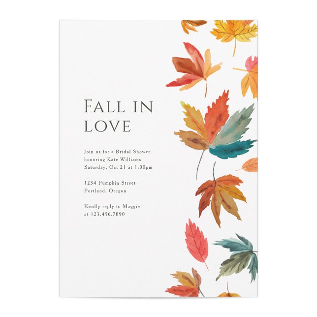 Modern Fall in Love Bridal Shower Invitation (Creator Uploaded)