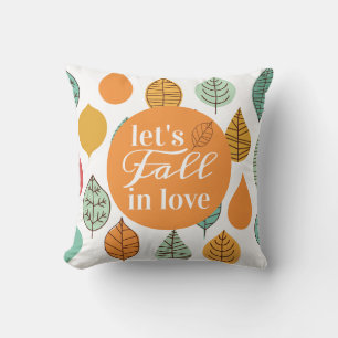 Modern Fall Leaf Pattern Throw Pillow