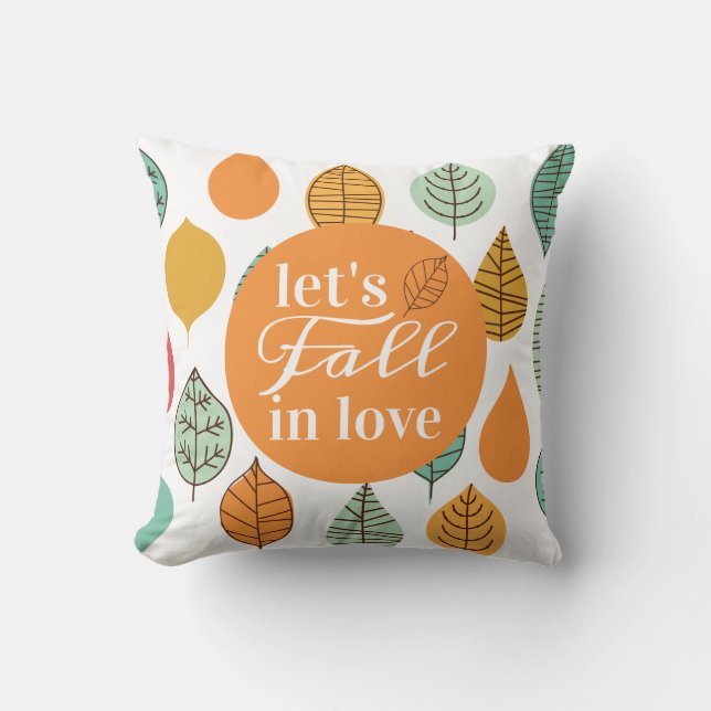 Modern Fall Leaf Pattern Throw Pillow (Front)