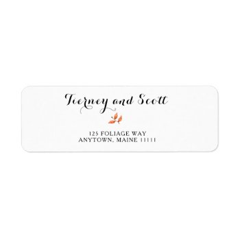 Modern Fall Leaf Watercolor Return Address Labels by Beanhamster at Zazzle