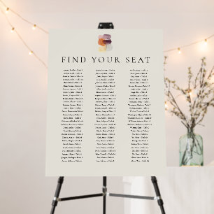 Modern Fall Leaves Autumn Find Your Seat Wedding Foam Board