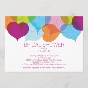 Modern Fall Leaves Bridal Shower Invitation