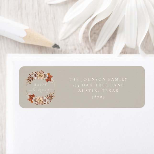 Modern Fall Leaves Thanksgiving Address Label (Insitu)