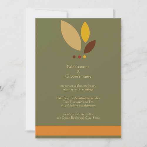 Modern Fall Leaves Wedding Invitation