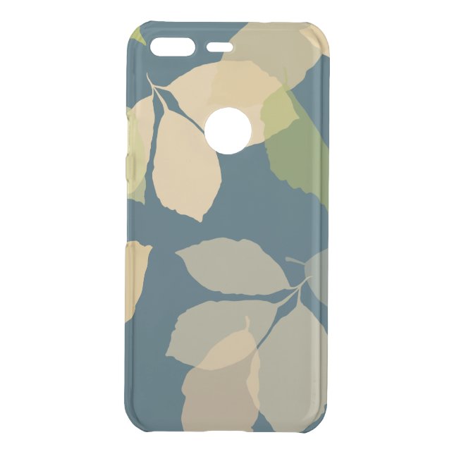 Modern Fall Leaves with Teal Background Uncommon Google Pixel Case (Back)
