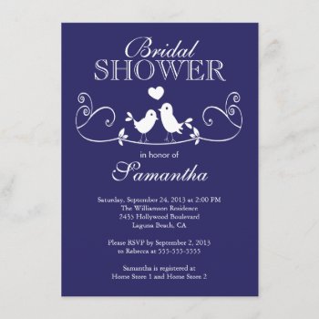 Modern Fall  Love Birds Bridal Shower Invitation by celebrateitweddings at Zazzle