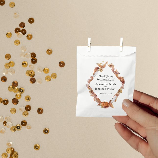 Modern Fall Orange BOHO Wedding  Favor Bag (Creator Uploaded)
