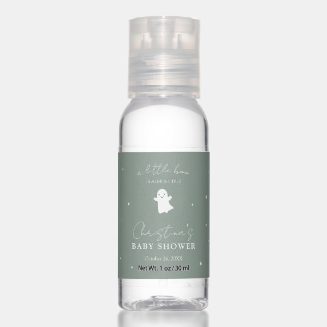 Modern Fall Sage Green Gender Neutral Baby Shower  Hand Sanitizer (Front)