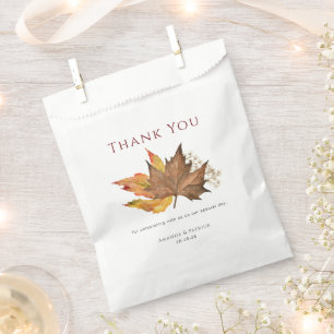 Modern Fall Simple Autumn leaves Garden wedding Favor Bag