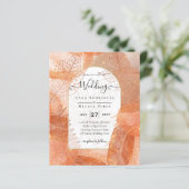 Modern Fall Terracotta Orange Leaf Wedding Invite (Standing Front)