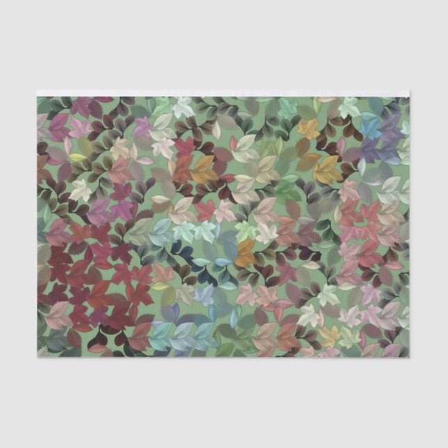 Modern Falling Leaves Print Tissue Paper (Front)