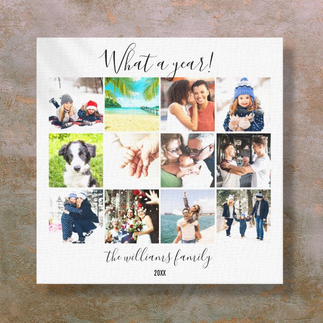 Modern Family 12 Photo Collage What A Year Canvas Print (Modern Family 12 Photo Collage What A Year Canvas Print)