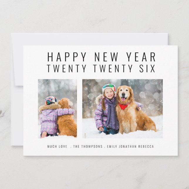 Modern Family 2 Photos 2026 Happy New Year Holiday Card (Front)