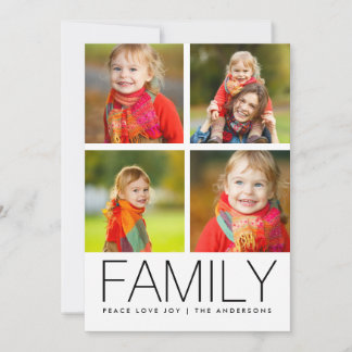 Modern Family 4 Photo Collage Holiday Photo Card