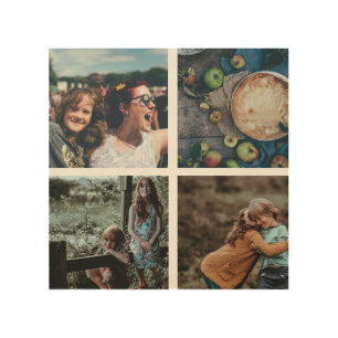 Modern Family 4 - Photo Collage Instagram Square Wood Wall Art