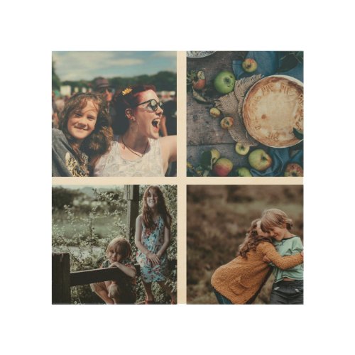 Modern Family 4 _ Photo Collage Instagram Square Wood Wall Art