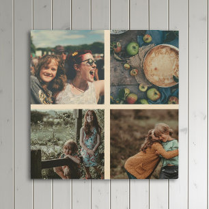 Modern Family 4 - Photo Collage Instagram Square Wood Wall Art