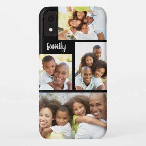 Modern Family 4 Photo Collage Trendy Black iPhone XR Case