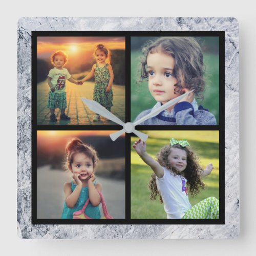 Modern Family 4 photos photo collage stone Square Wall Clock