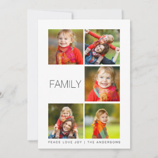 Modern Family 5 Photo Collage Holiday Photo Card