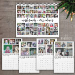 Modern Family 60 Photo - 5 Per Month Custom Calendar<br><div class="desc">Add your favorite photos to make a modern photography calendar. Each month includes room for 5 photos. The front and back cover shows all of the photos in a collage. The background on this template is white with a modern script on the front. For best results, crop your photos into...</div>