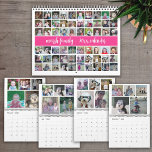 Modern Family 60 Photo - Hot Pink Custom Calendar<br><div class="desc">Add your favorite photos to make a modern photography calendar. Each month includes room for 5 photos. The front and back cover shows all of the photos in a collage. The background on this template is white with a modern script on the front. For best results, crop your photos into...</div>
