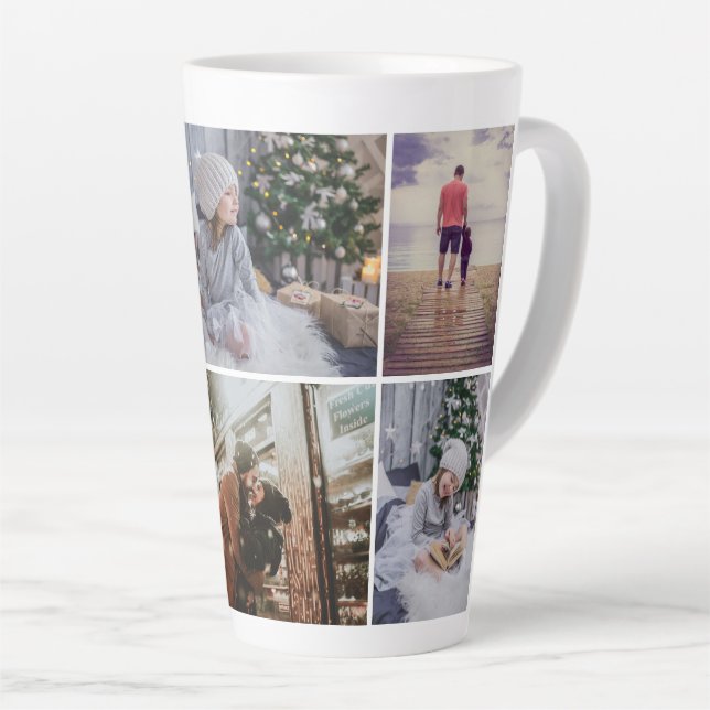 Modern Family 6 Photo Collage Holiday Latte Mug (Right Angle)