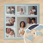 Modern Family 6 Square Photo Collage Jigsaw Puzzle<br><div class="desc">Add six of your favorite family photos to create a beautiful unique photo collage puzzle with one larger focal image and 5 smaller squares around it. Use the design tools to upload more photos, add text and customize the fonts and colors to create your own one of a kind family...</div>