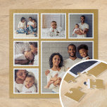 Modern Family 6 Square Photo Collage Jigsaw Puzzle<br><div class="desc">Add six of your favorite family photos to create a beautiful unique photo collage puzzle with one larger focal image and 5 smaller squares around it. Use the design tools to upload more photos, add text and customize the fonts and colors to create your own one of a kind family...</div>