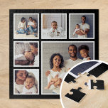 Modern Family 6 Square Photo Collage Jigsaw Puzzle<br><div class="desc">Add six of your favorite family photos to create a beautiful unique photo collage puzzle with one larger focal image and 5 smaller squares around it. Use the design tools to upload more photos, add text and customize the fonts and colors to create your own one of a kind family...</div>