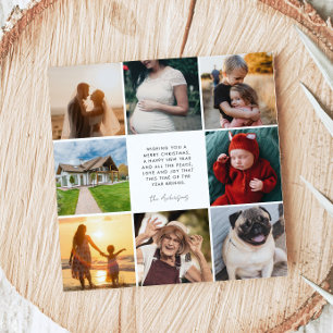 Modern Family 8 Photo Collage Christmas Square Holiday Card