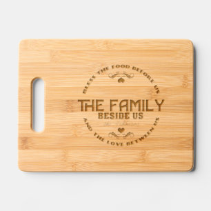 Modern Family Blessing Typography Etched Engraved Cutting Board